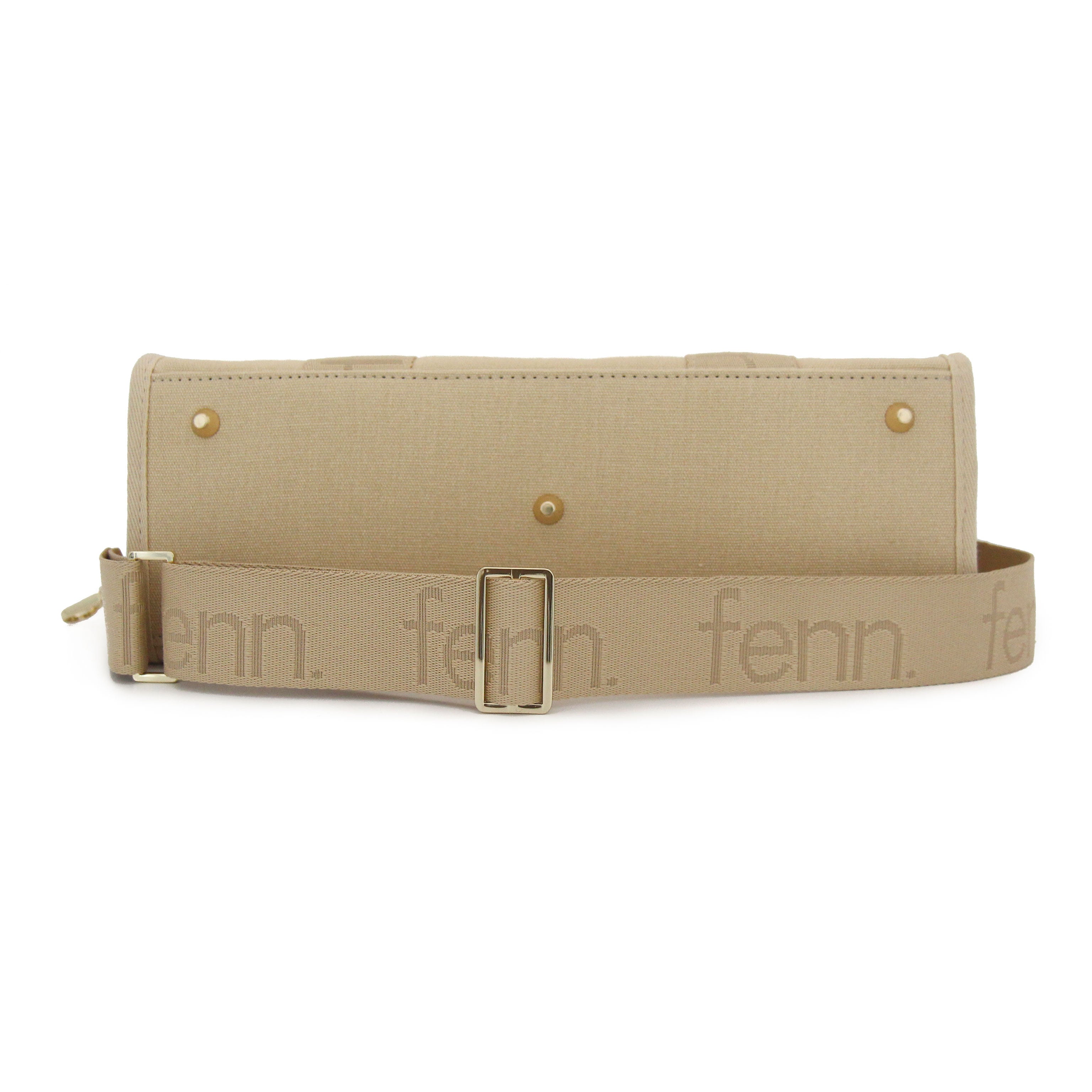 Petite BEIGE canvas tote with adjustable strap