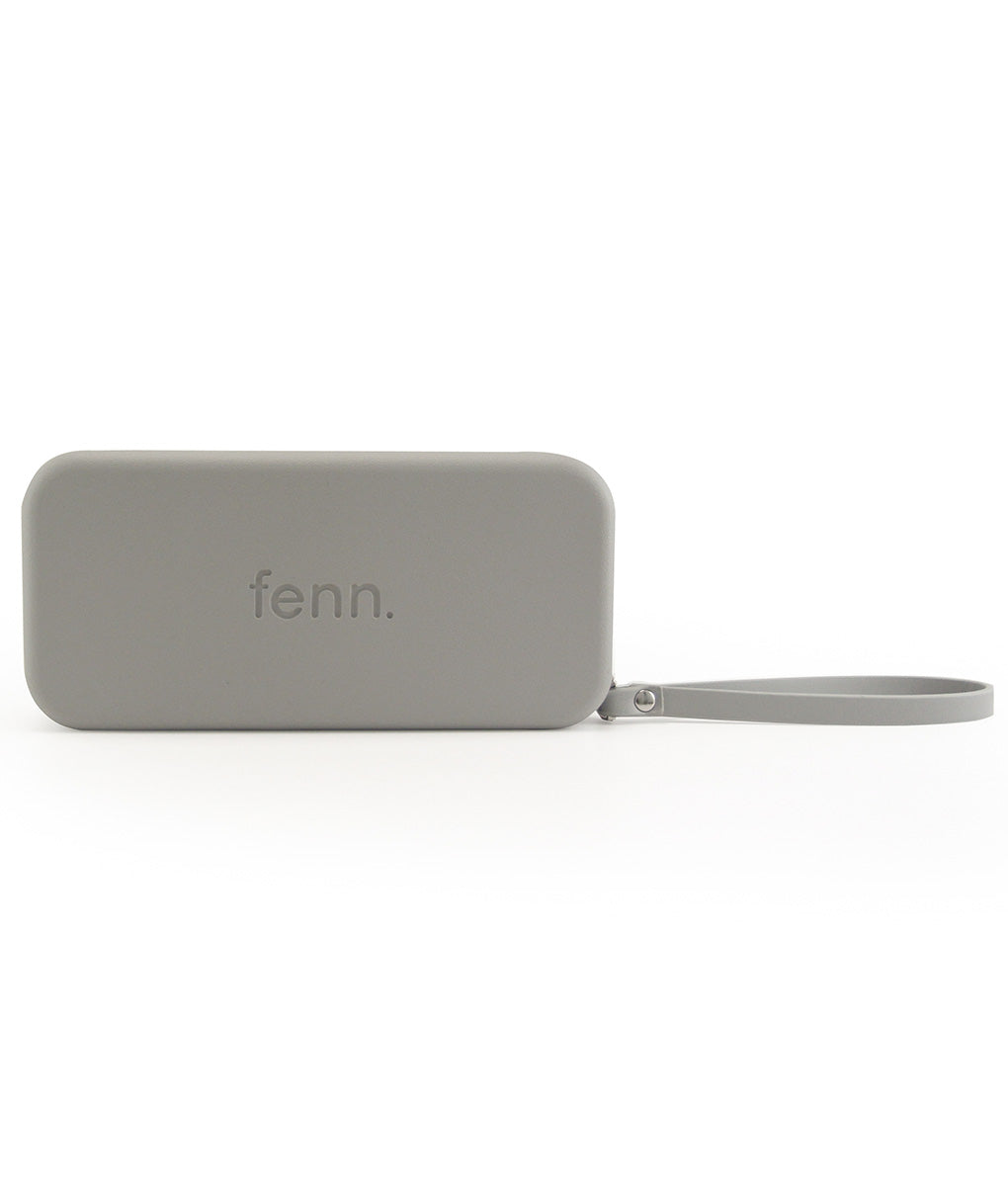 GREY purse with wrist strap