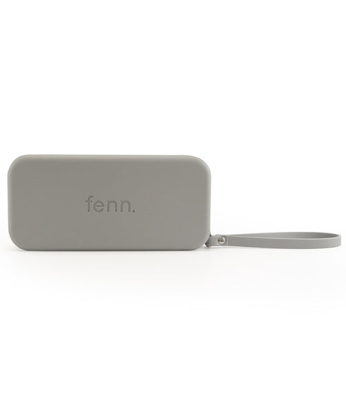 GREY purse with wrist strap