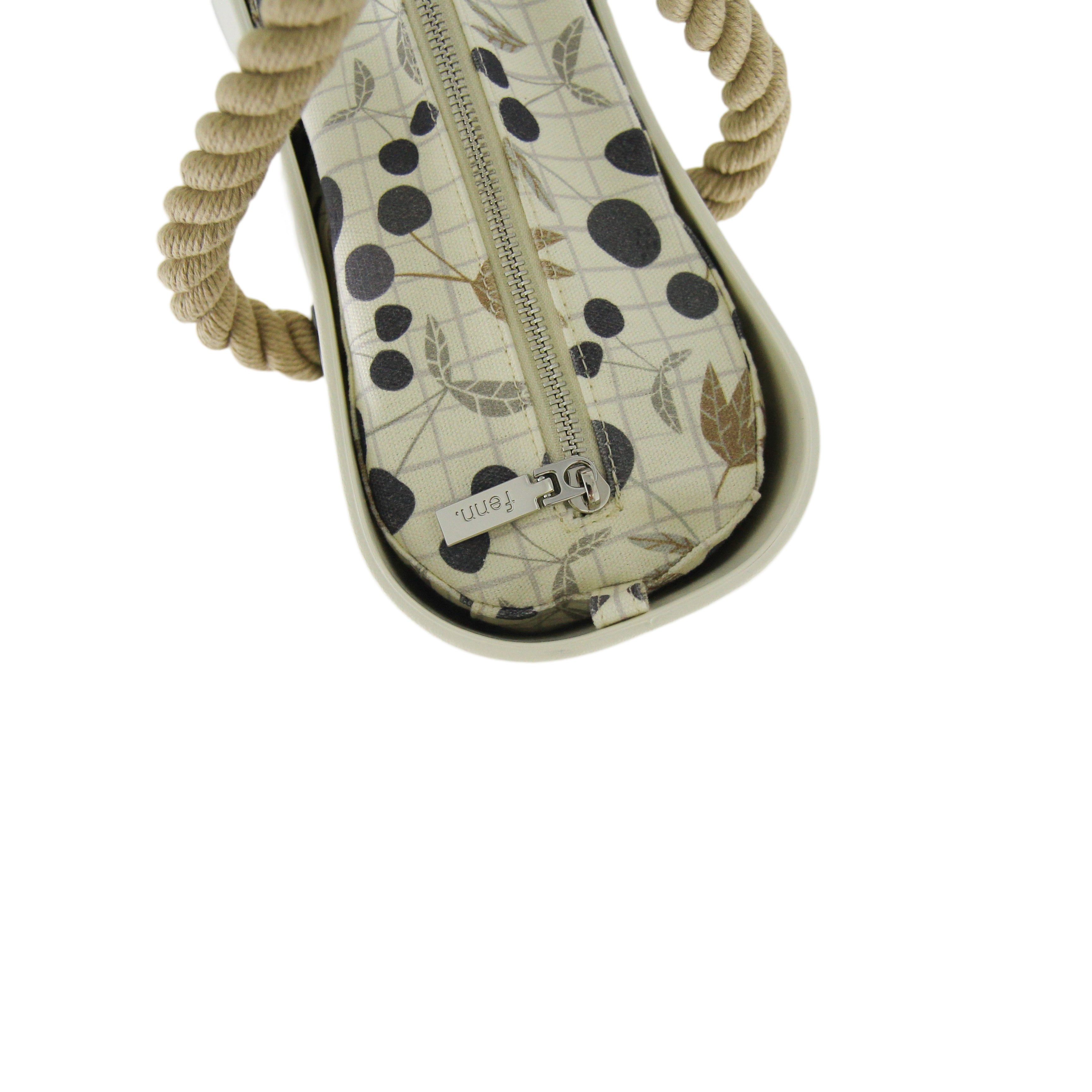 Original WHITE with beige patterned canvas inner and rope handles