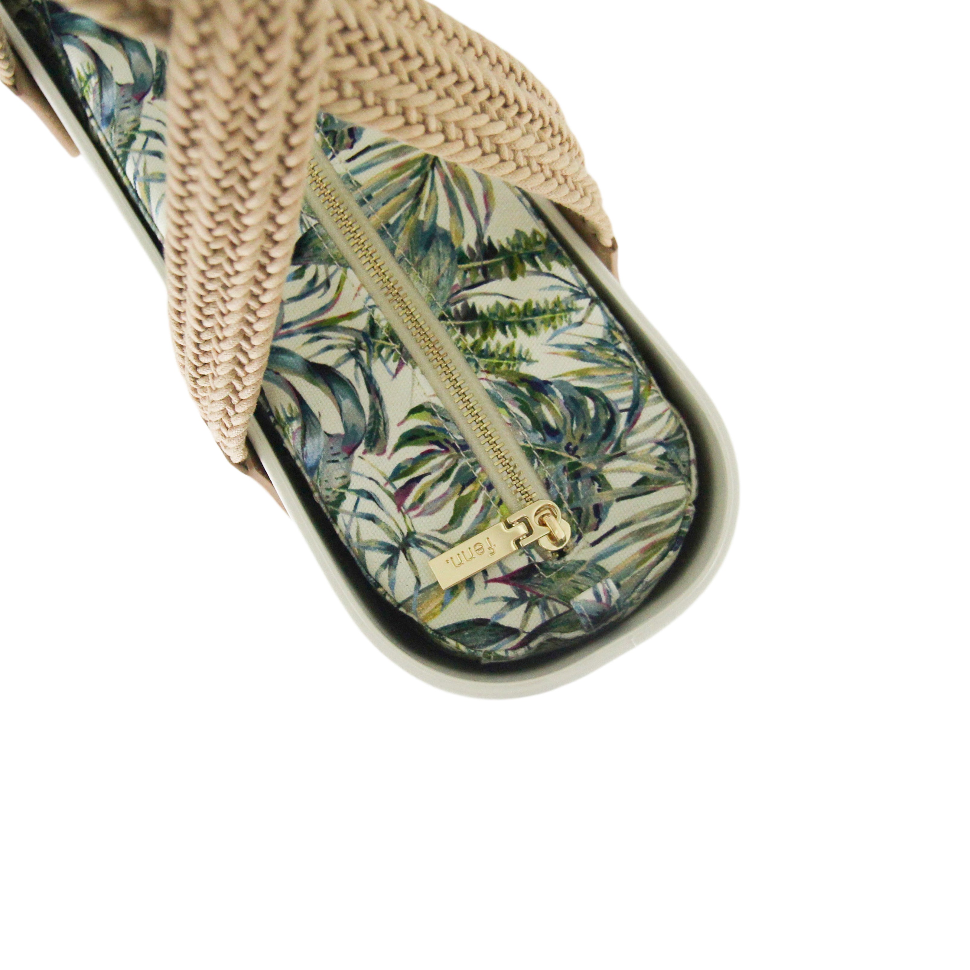 Original WHITE with tropical print inner and woven handles