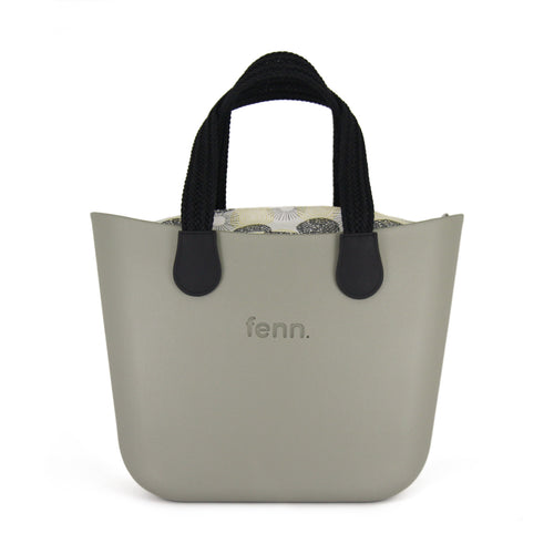 Original OLIVE with beige patterned canvas inner and woven handles