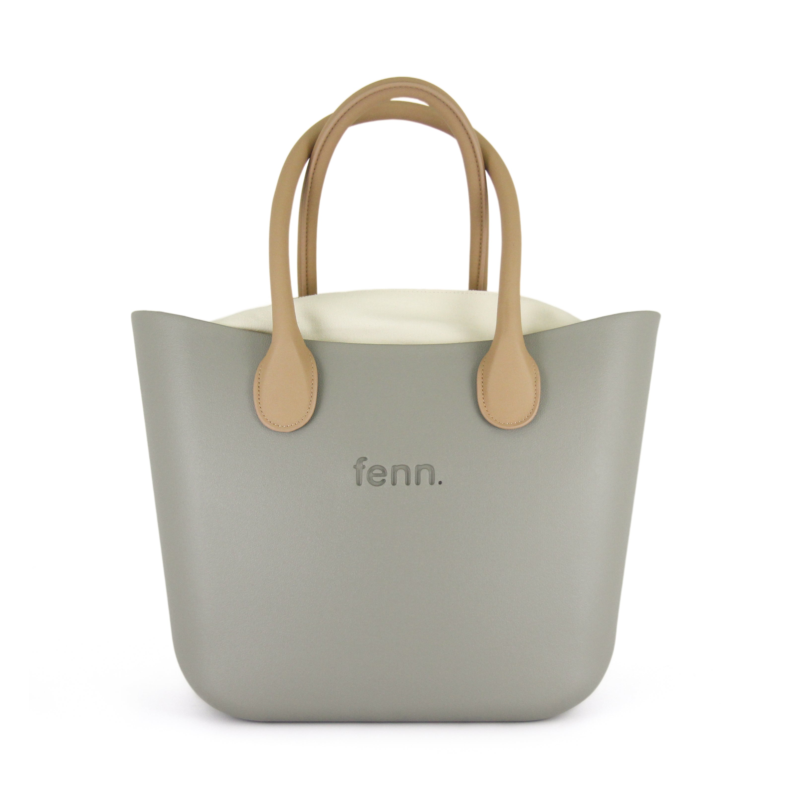 Original OLIVE with beige canvas inner and tan microfibre handles