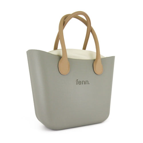 Original OLIVE with beige canvas inner and tan microfibre handles