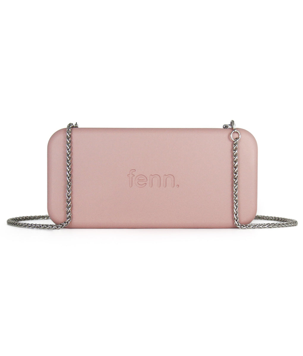 PINK purse with silver chain strap