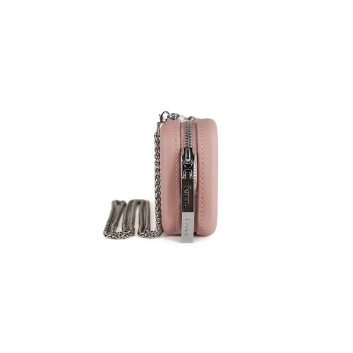 PINK purse with silver chain strap