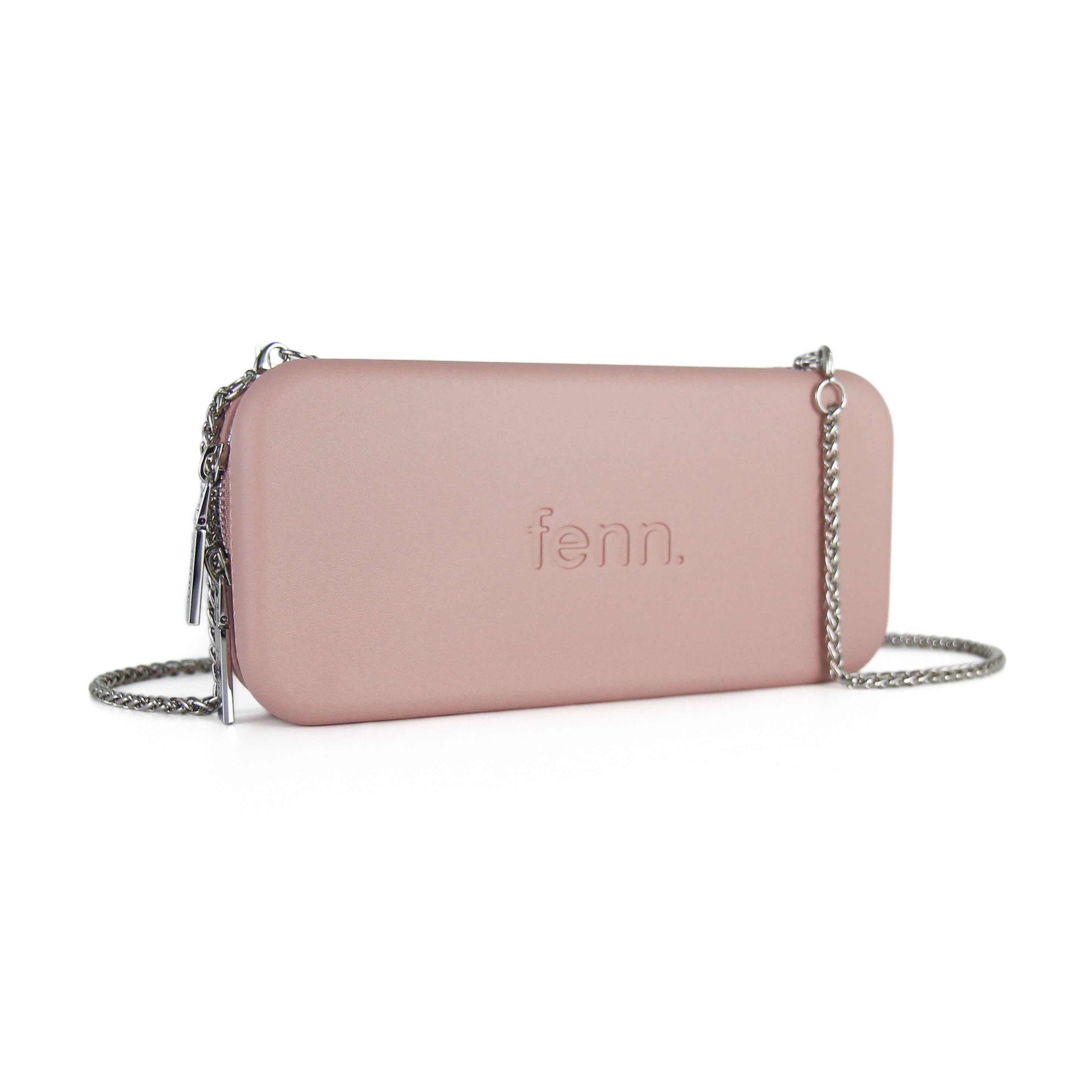 PINK purse with silver chain strap