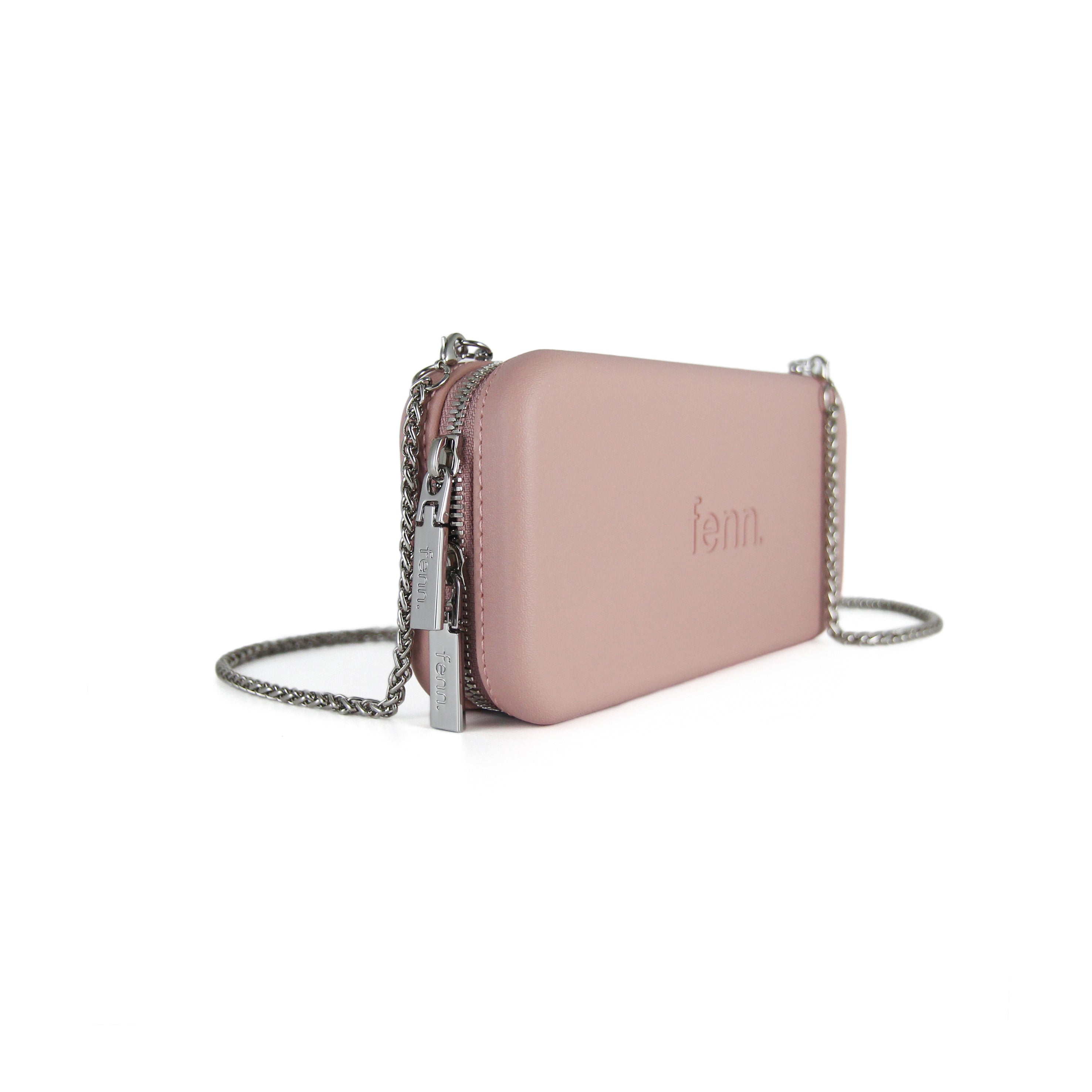 PINK purse with silver chain strap