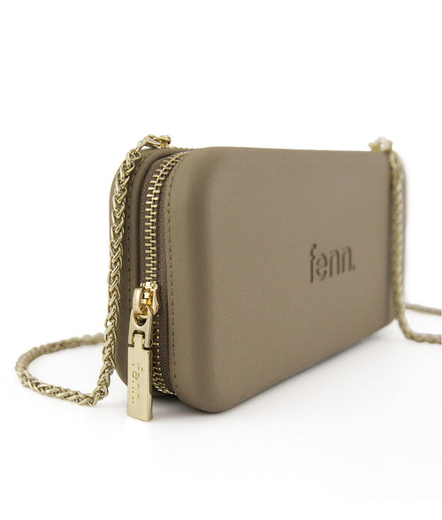 STONE purse with gold chain strap