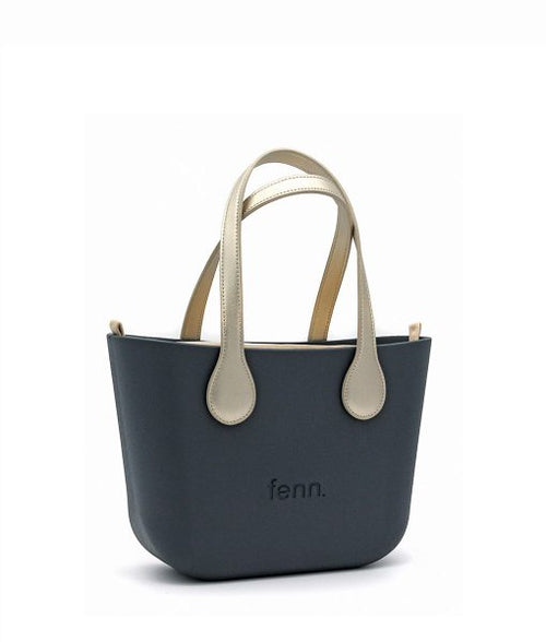 Petite CHARCOAL with champagne inner and gold handles