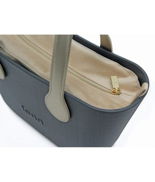 Petite CHARCOAL with champagne inner and gold handles