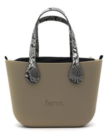 Petite STONE with black inner and snakeskin handles