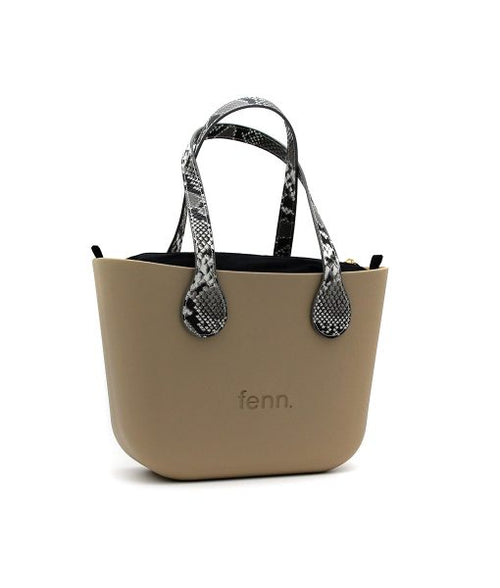 Petite STONE with black inner and snakeskin handles