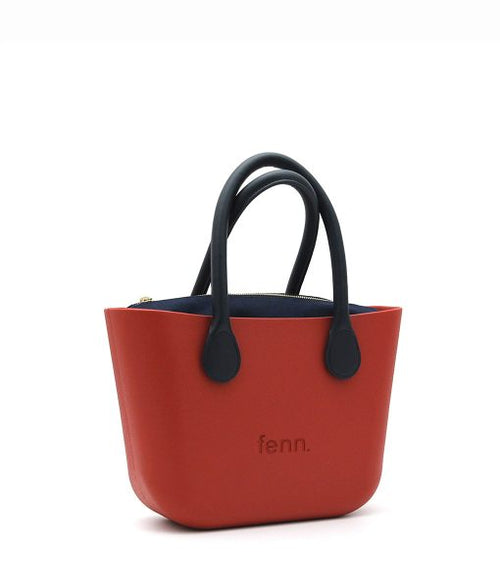 Petite BURNT ORANGE with navy canvas inner and navy handles