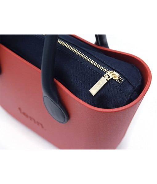 Petite BURNT ORANGE with navy canvas inner and navy handles