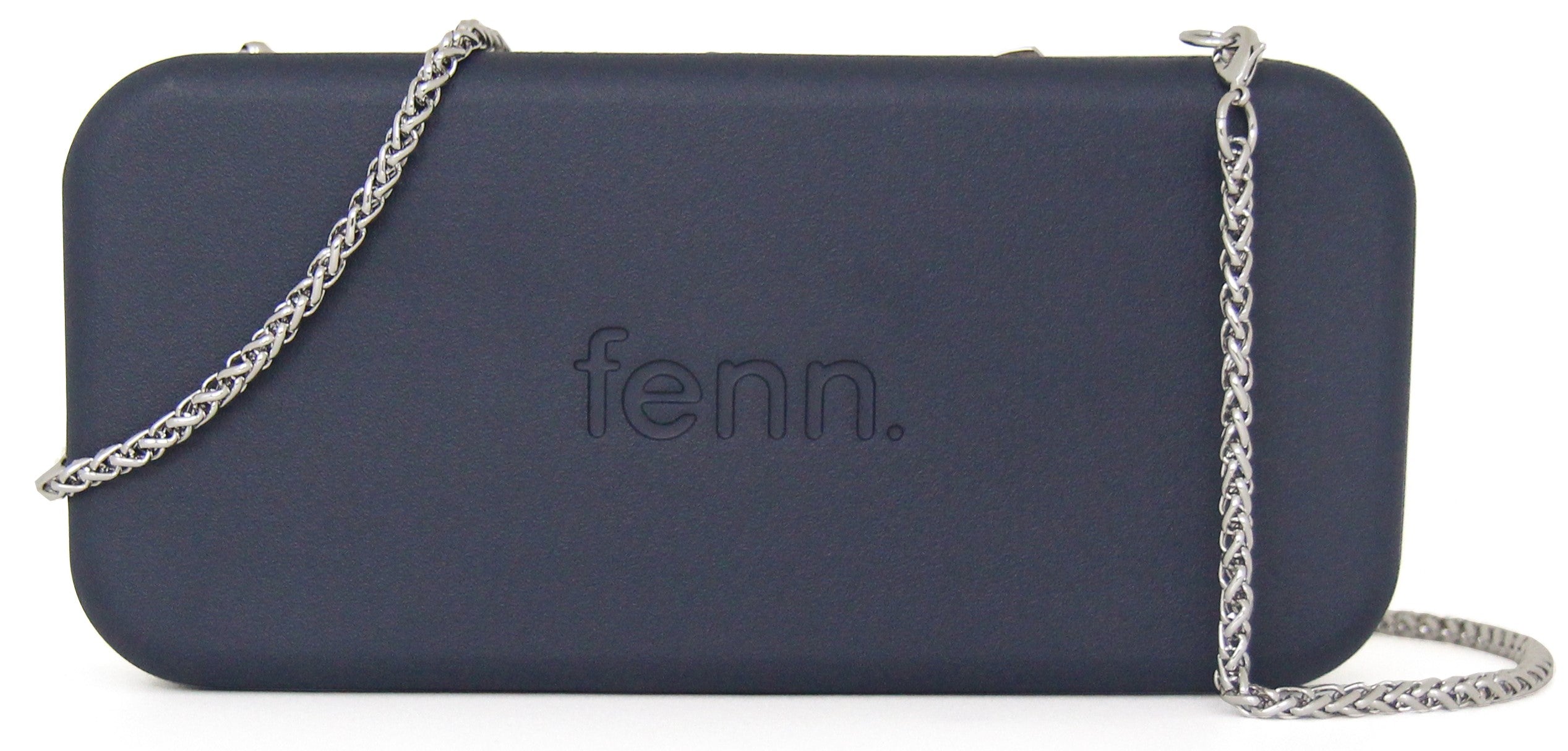 NAVY purse with silver chain strap