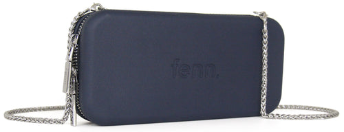 NAVY purse with silver chain strap