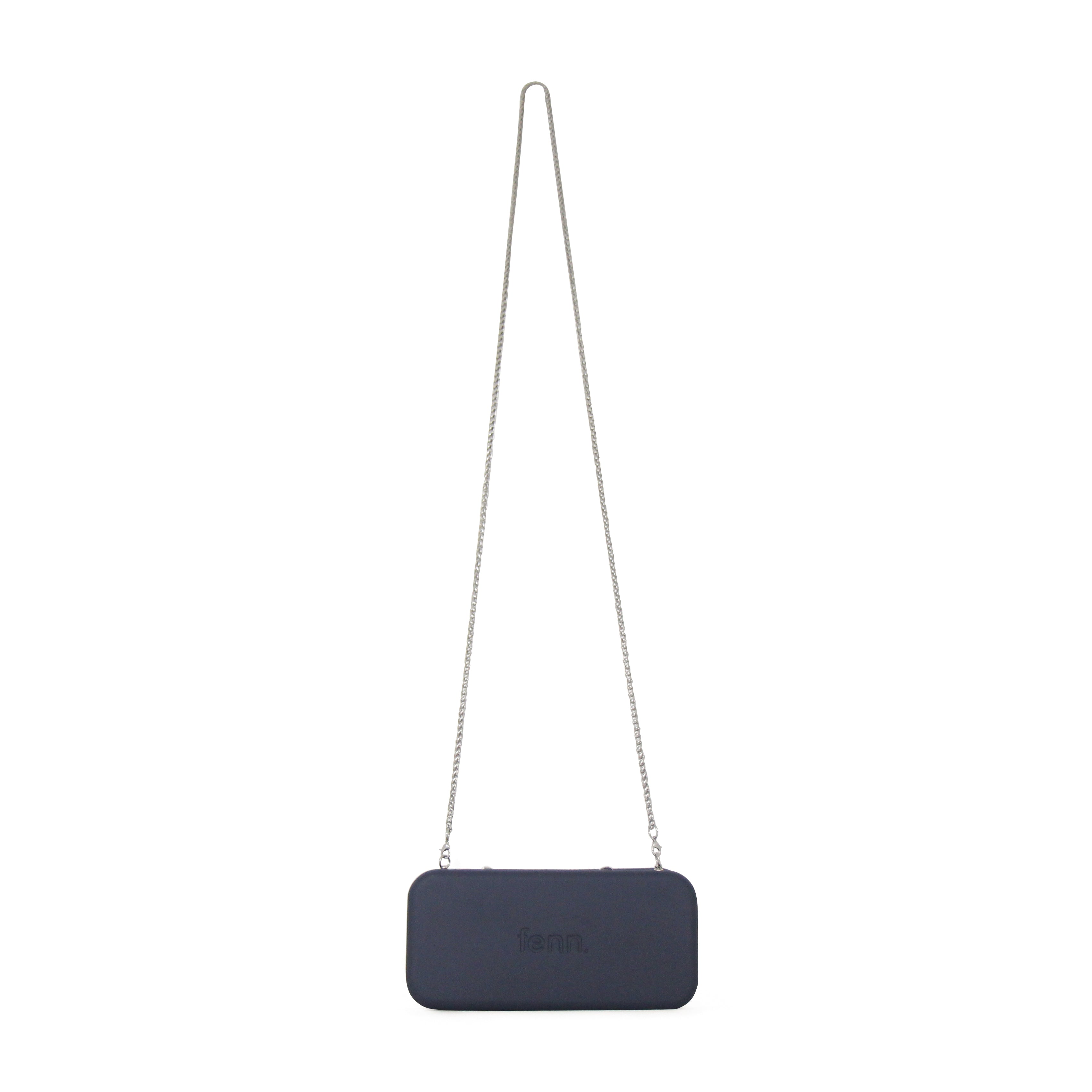 NAVY purse with silver chain strap