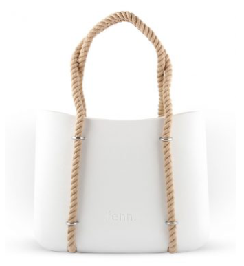 Maxi WHITE with beige canvas inner and rope handles