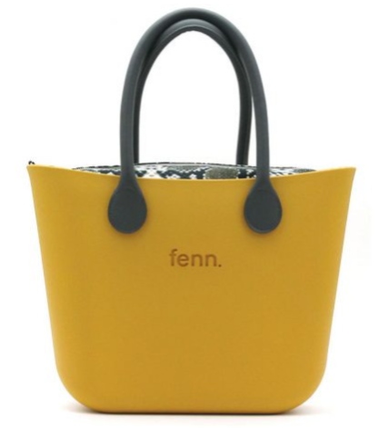 Original MUSTARD YELLOW with snakeskin print canvas inner and black handles