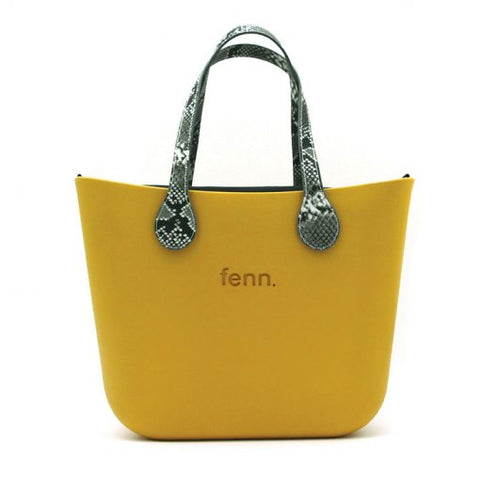 Original MUSTARD YELLOW with leopard print canvas inner and black handles