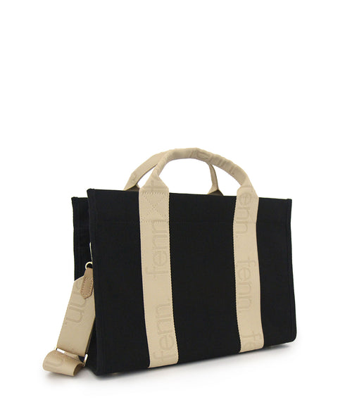 Petite canvas BLACK tote with adjustable strap