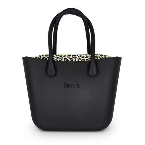 Original BLACK with leopard print canvas inner and black handles