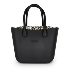 Original BLACK with leopard print canvas inner and black handles