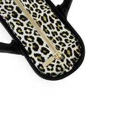 Original BLACK with leopard print canvas inner and black handles
