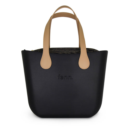 Original BLACK with black patterned inner and tan handles