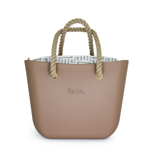 Original CAPPUCCINO with white and beige canvas inner and rope handles