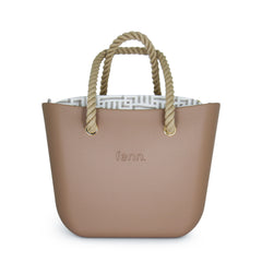 Original CAPPUCCINO with white and beige canvas inner and rope handles