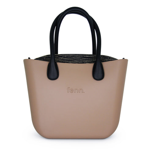Original CAPPUCCINO with black patterned canvas inner and black handles