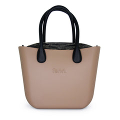 Original CAPPUCCINO with black patterned canvas inner and black handles