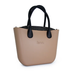 Original CAPPUCCINO with black patterned canvas inner and black handles