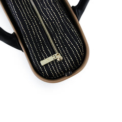 Original CAPPUCCINO with black patterned canvas inner and black handles