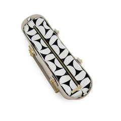 Original MUSHROOM with patterned print inner and silver chain handles