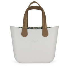 Original WHITE with tropical print inner and woven handles