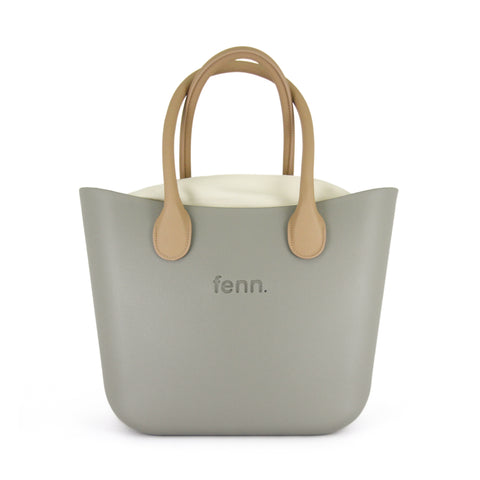 Petite BEIGE canvas tote with adjustable strap