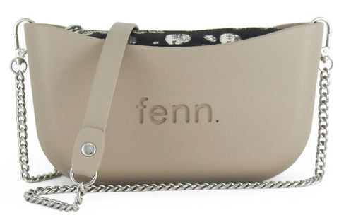 Classic LIGHT BLUE with patterned inner and silver chain strap