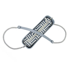 Classic LIGHT BLUE with patterned inner and silver chain strap