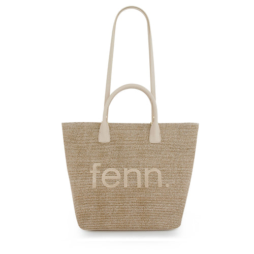 Weave Bag in Warm Brown and Off White