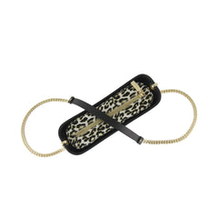 Classic BLACK with leopard print inner and gold chain strap