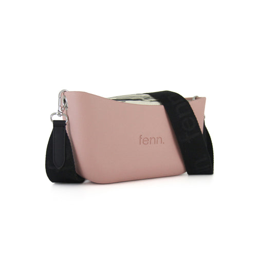 Classic PINK with black & white canvas inner and black fabric strap