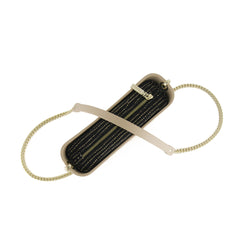 Classic SAND with black inner and gold chain strap