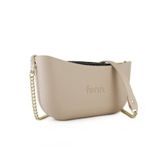 Classic SAND with black inner and gold chain strap