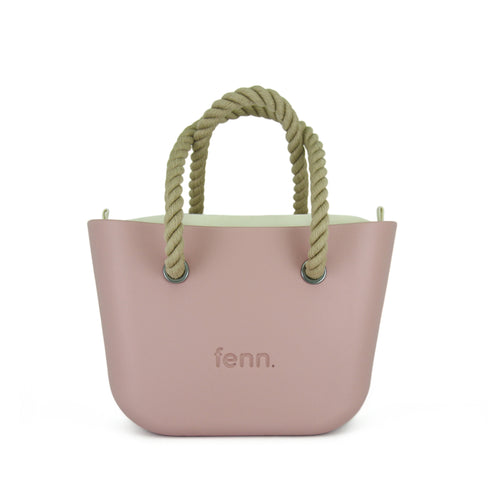 Petite LIGHT PINK with beige canvas inner and rope handles
