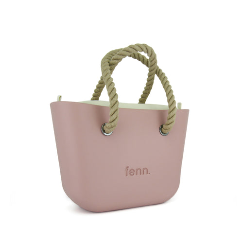 Petite LIGHT PINK with beige canvas inner and rope handles