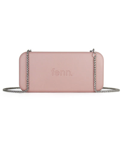 GREY purse with silver chain strap