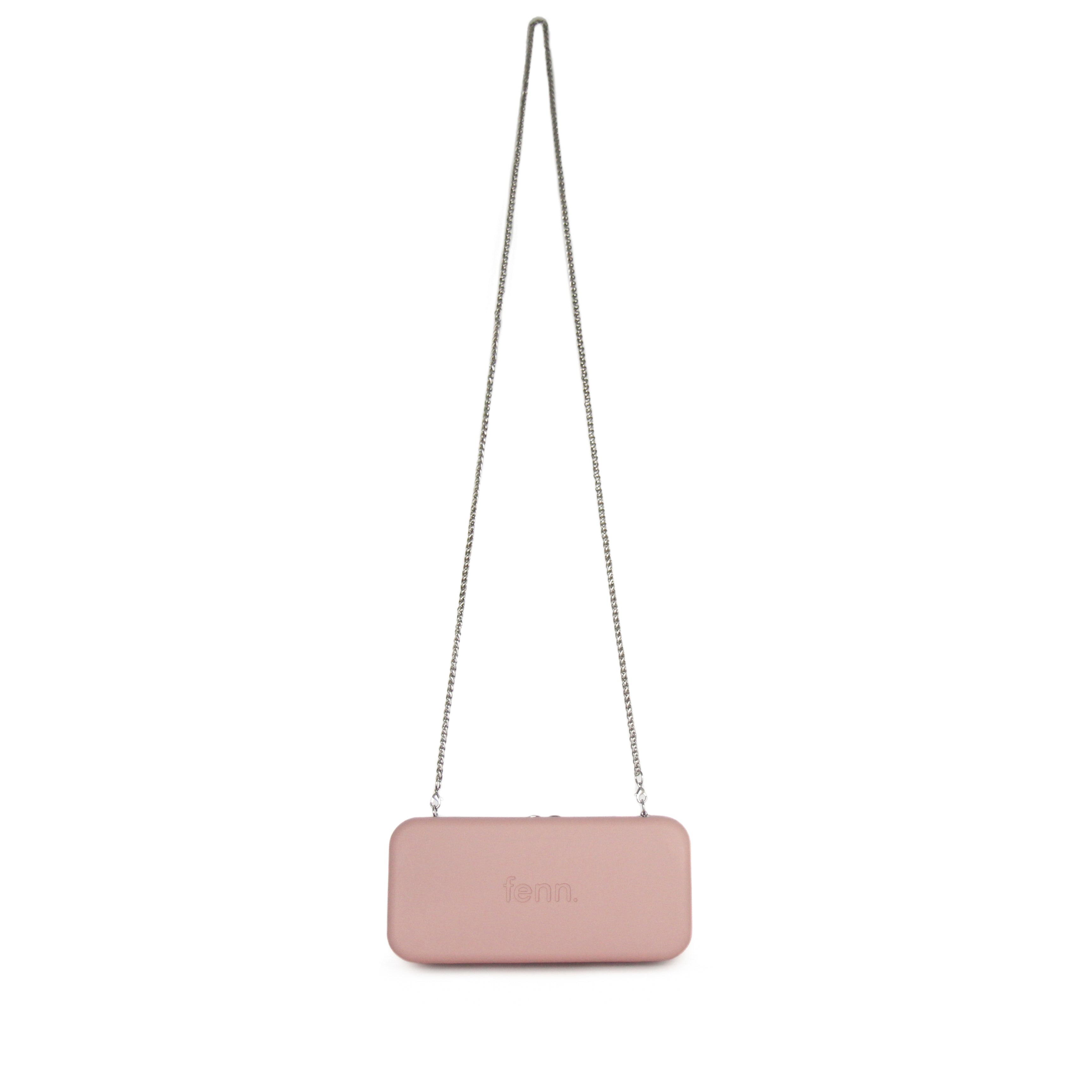 PINK purse with silver chain strap